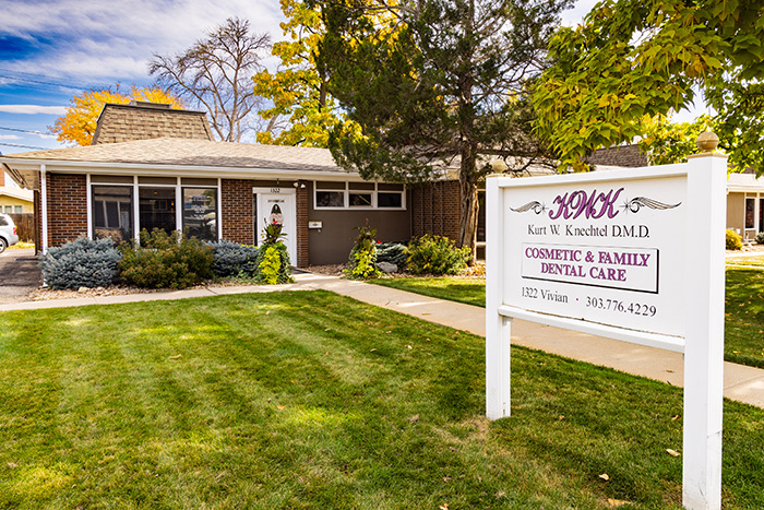 Exterior signage at Longmont Dental on Vivian Street